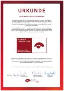 Urkunde Deutscher Spendenrat - Sozial-AG 2026